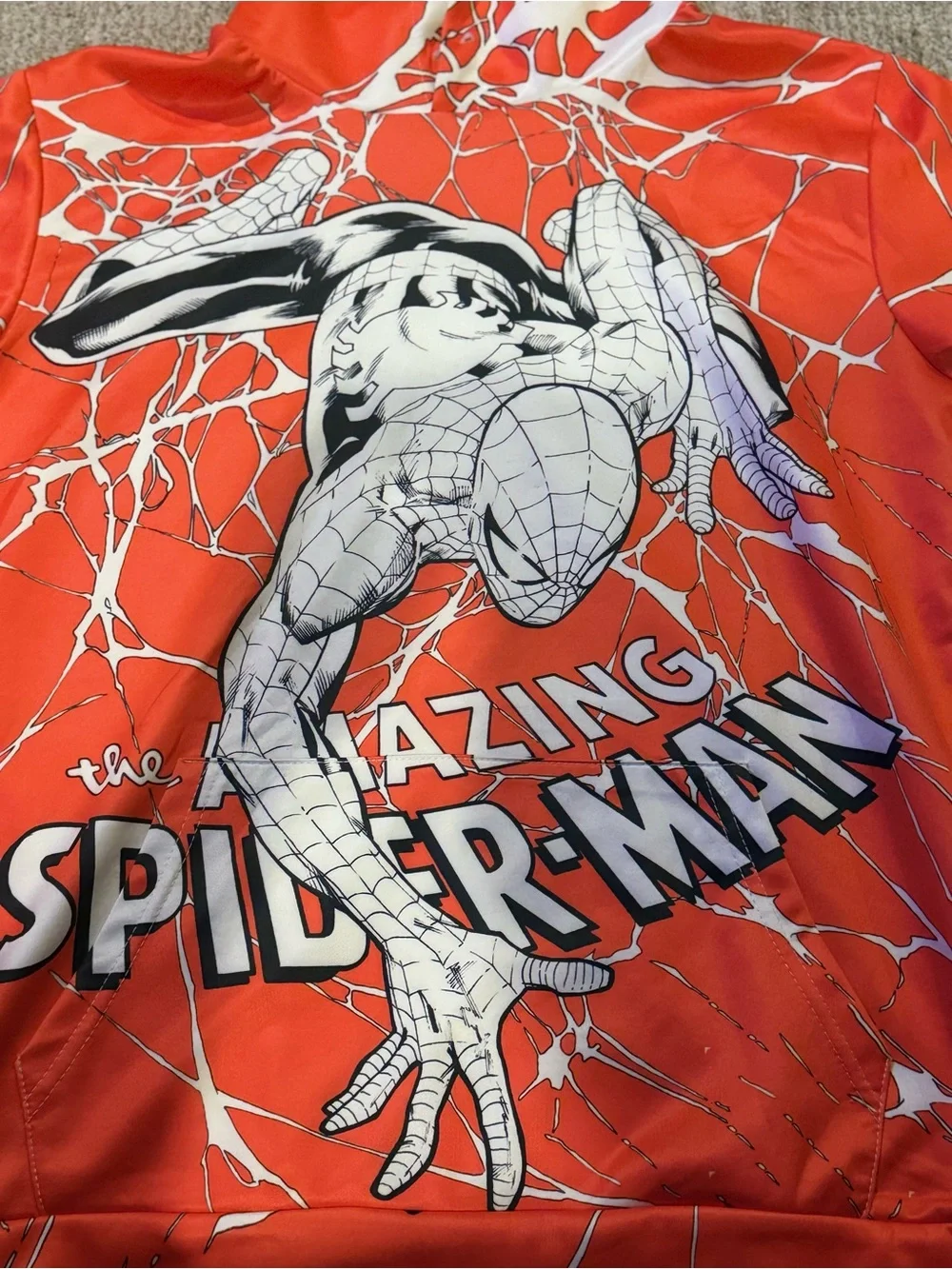 Kids The Amazing Spider-Man Red Graphic Hoodie